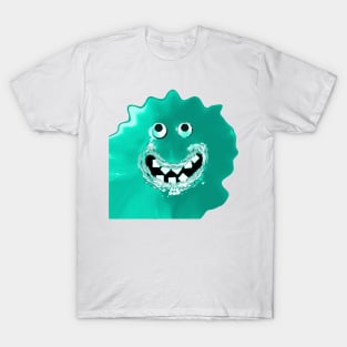 Goofy Jelly Monster Emoji Pixel Smiling Face T-Shirt